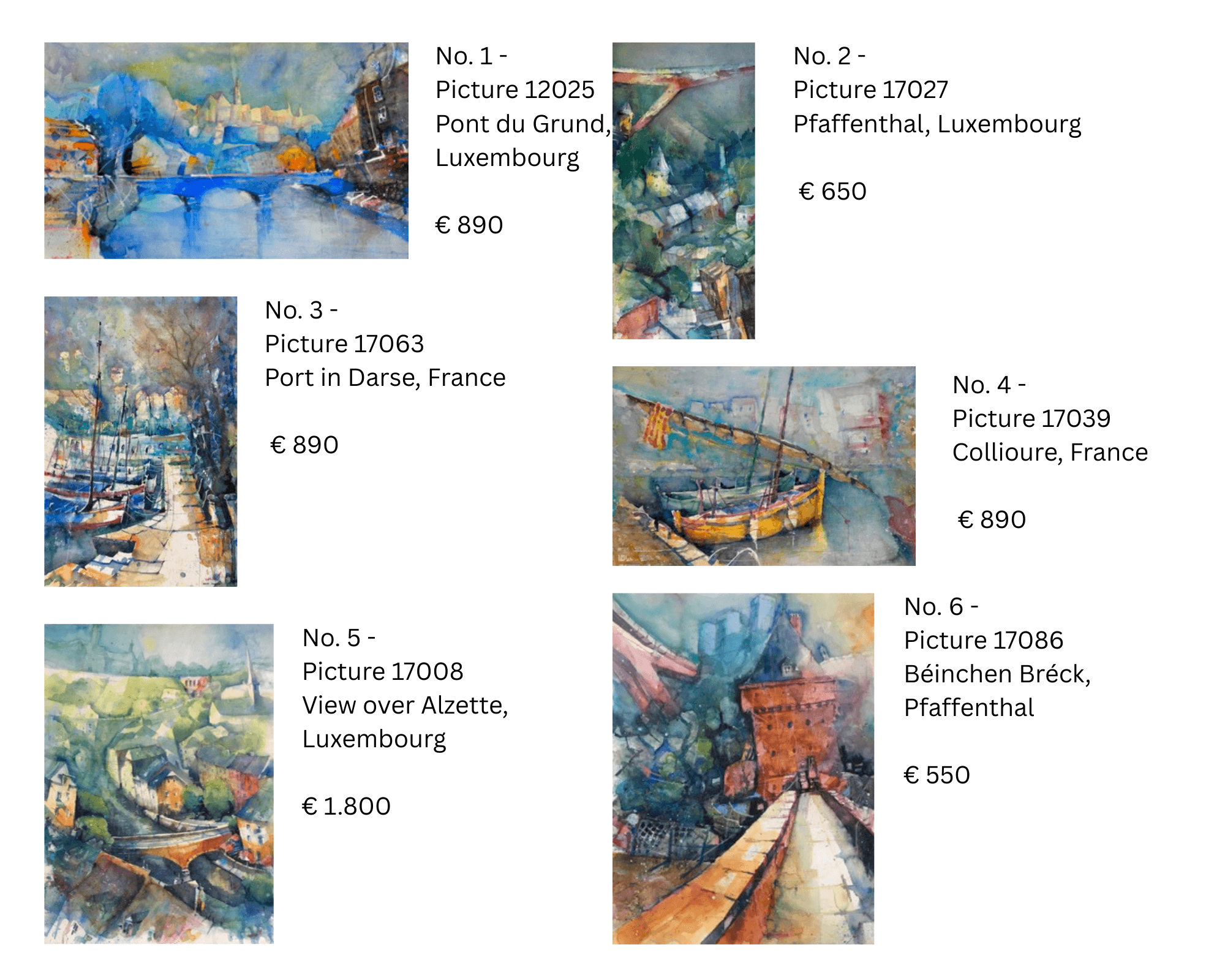 Painting 1 to 6